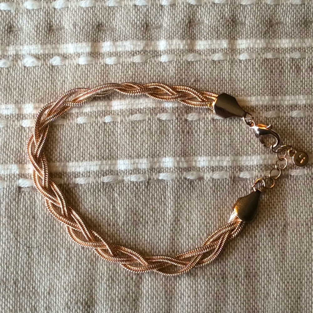Rose Gold Braided Tennis Bracelet